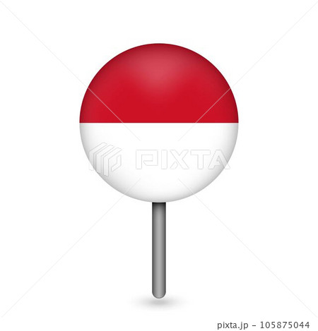 Map pointer with country Monaco. Monaco flag. Vector illustration. Map pointer with country Monaco. Monaco flag. Vector illustration. 105875044