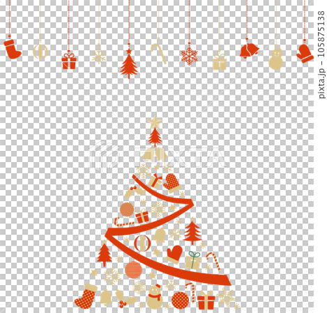 Icon christmas tree and ornaments illustration Icon christmas tree and ornaments illustration 105875138