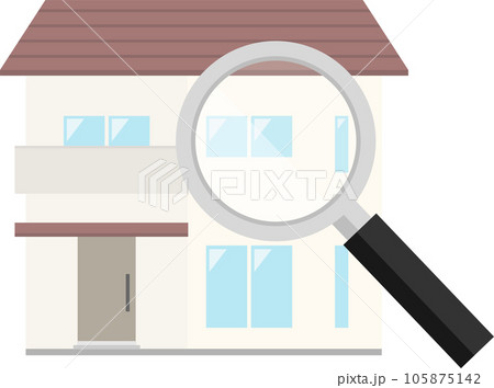 虫眼鏡と家のイラスト 虫眼鏡と家のイラスト 105875142