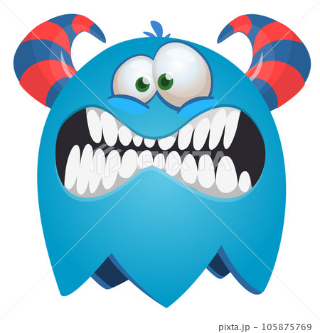 Funny cartoon monster. Vector monster illustration 105875769