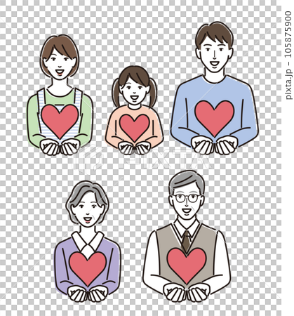 three generation family with heart three generation family with heart 105875900
