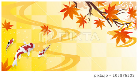 秋　紅葉　和風　背景 105876305