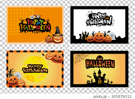 秋の可愛いハロウィンイラスト素材集 秋の可愛いハロウィンイラスト素材集 105876312