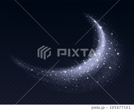 Silver dust cloud with sparkles isolated on dark background. Stardust sparkling background. Silver dust cloud with sparkles isolated on dark background. Stardust sparkling background. 105877101