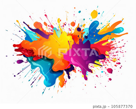 色とりどりのペンキが飛び散る　generative AI 105877370