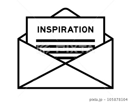Envelope and letter sign with word inspiration as the headline Envelope and letter sign with word inspiration as the headline 105878104