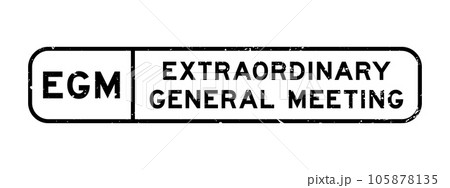 Grunge black EGM Extraordinary General Meeting word square rubber seal stamp on white background 105878135