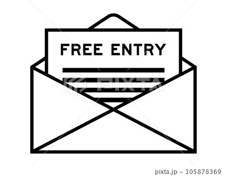 Envelope and letter sign with word free entry as the headline Envelope and letter sign with word free entry as the headline 105878369