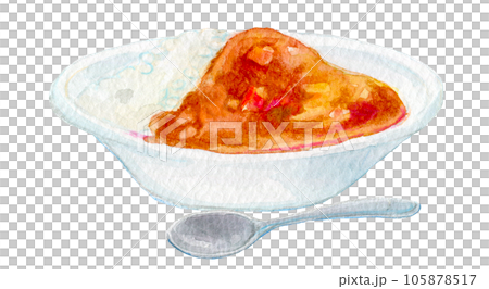 Watercolor illustration curry rice western restaurant Watercolor illustration curry rice western restaurant 105878517