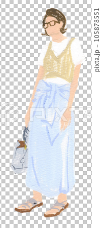 手描きのファッションスタイル　イラスト 105878551