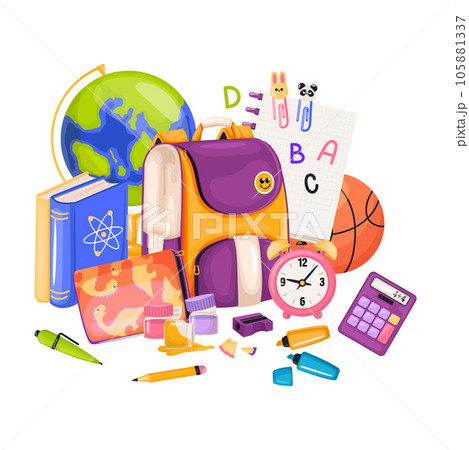 School compositions with supplies. 105881337