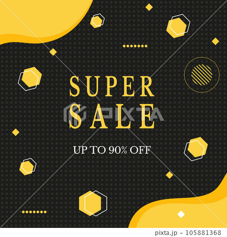 Super Sale banner. Offer with discount 90 percents 105881368