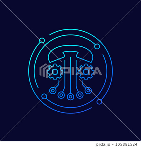call settings icon, linear design 105881524
