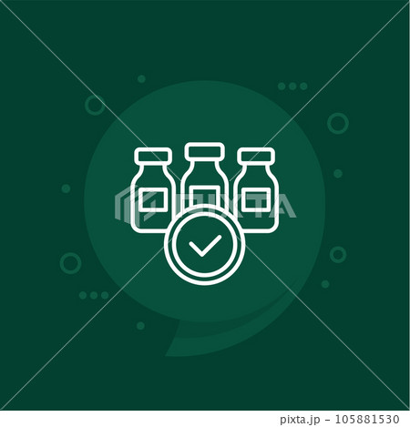 Vaccine supply line icon with vials Vaccine supply line icon with vials 105881530