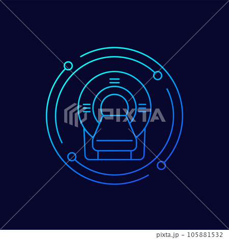 MRI scanner icon, linear design MRI scanner icon, linear design 105881532