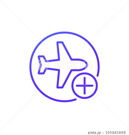 add a flight line icon with airplane add a flight line icon with airplane 105881608