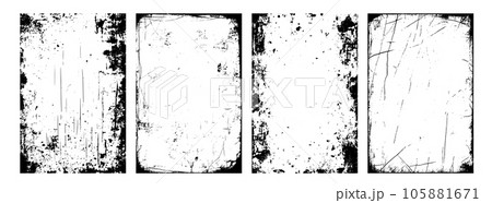 Vintage grunge paper texture. Old worn overlay distressed background. Torn and crumpled pattern for poster or vinyl album cover. Vector illustration of rough, dirty, grainy design. 105881671