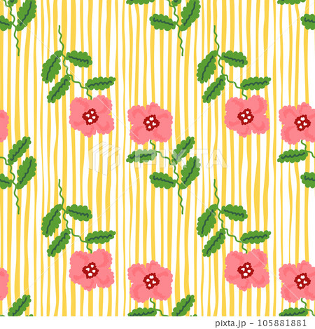 Small flower seamless pattern. Abstract floral ornament. Simple botanical backdrop. 105881881