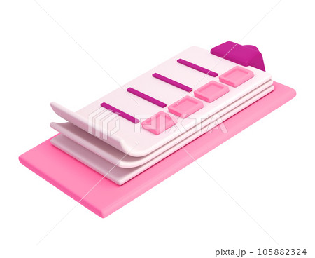 3d white clipboard icon task management todo check list on pink plane background. Work project plan concept, fast checklist, posting plan. productivity checklist 105882324