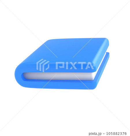 3d violet cute empty notepad book stationery for school isolated background with clipping path. Simple render illustration. Design element for posters, banners, calendar and greeting card 105882376