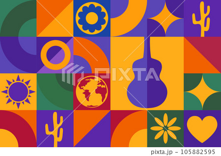 National Hispanic Heritage Month. Seamless geometric pattern. Template for background, banner, card 105882595