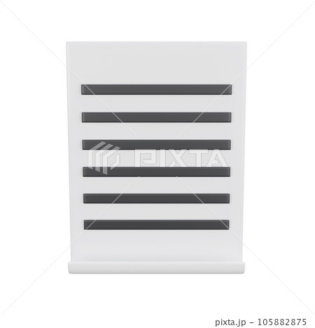 3d white sheet of paper document office with strokes logo icon. management efficient work on project plan concept, assignment and exam, work solution render illustration. isolated on white background 105882875