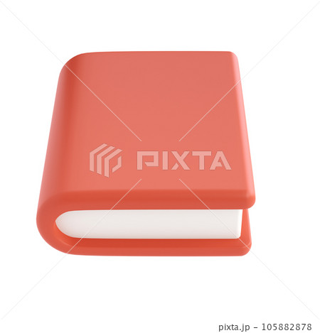 3d red cute empty notepad book stationery for school isolated background with clipping path. Simple render illustration. Design element for posters, banners, calendar 105882878