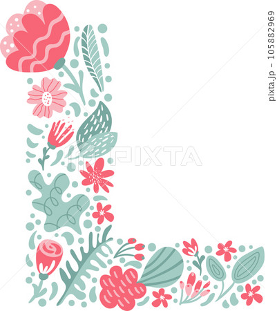 Uppercase Letter S With Flowers And Branches Vector Flowered