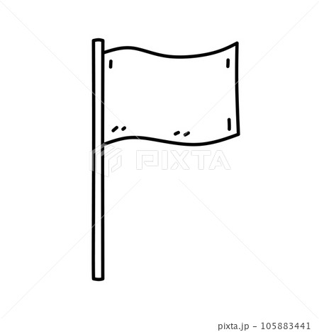 Rectangular waving flag isolated on white 105883441