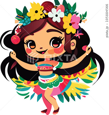 hawaii hula dancers watercolor clipart hawaii hula dancers watercolor illustration 105884566