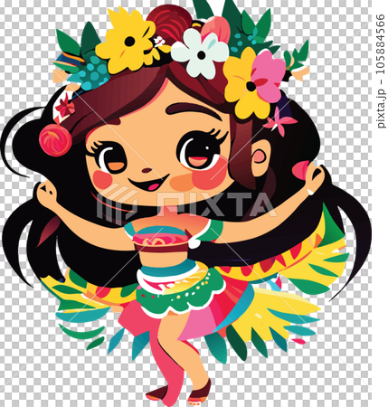 hawaii hula dancers watercolor clipart hawaii hula dancers watercolor illustration 105884566