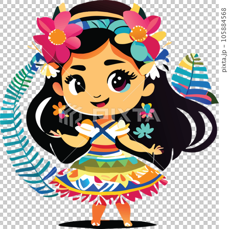 hawaii hula dancers watercolor clipart hawaii hula dancers watercolor illustration 105884568