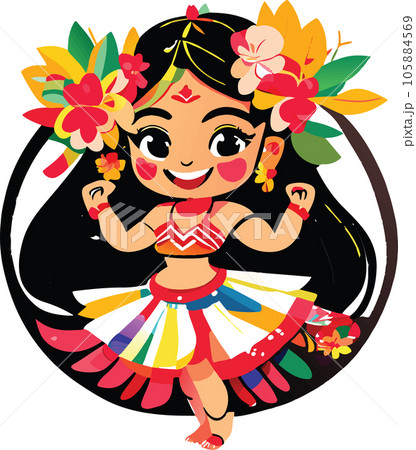 hawaii hula dancers watercolor clipart hawaii hula dancers watercolor illustration 105884569