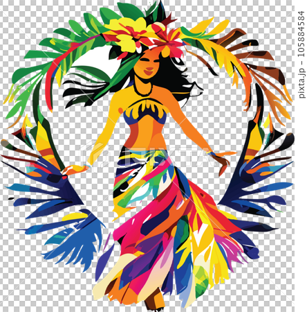hawaii hula dancers watercolor illustration ai 105884584