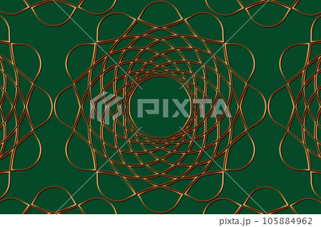 Gold Flowers mandala of sacred ancient geometry pattern background. Vintage Circles vector green template. Alchemy, religion, philosophy, astrology, spirituality themes. Golden luxury elements 105884962