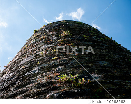 Old celtic castle tower wall close view background, Blarney castle in Ireland, dark celtic fortress Old celtic castle tower wall close view background, Blarney castle in Ireland, dark celtic fortress 105885824