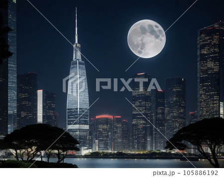 ドバイ風の夜景 105886192