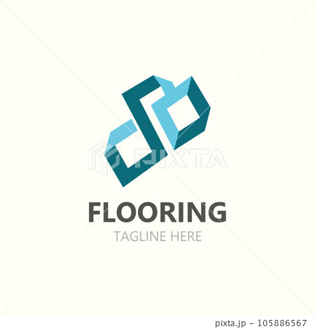 Flooring Logo design, custom Layer Vector elegant business store building 105886567