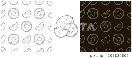 Monochrome Seamless pattern. Set in hand draw style. Can be used for fabric and etc 105886805