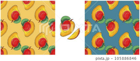 Seamless pattern. Color Set in hand draw style. Can be used for fabric and etc Seamless pattern. Color Set in hand draw style. Can be used for fabric and etc 105886846