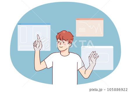 Man use touchpad access personal identification 105886922