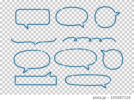 Hand-drawn style _ speech bubble set C Hand-drawn style _ speech bubble set C 105887126