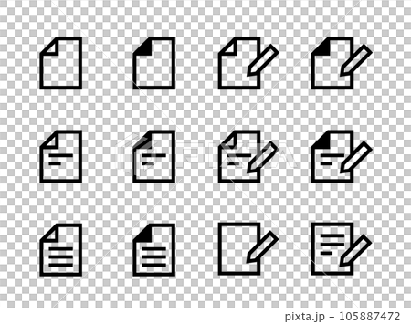 紙とペンの書類ベクターアイコンセット 紙とペンの書類ベクターアイコンセット 105887472