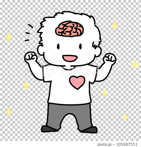一個大腦和心臟健康的人的簡單例證 一個大腦和心臟健康的人的簡單例證 105887551