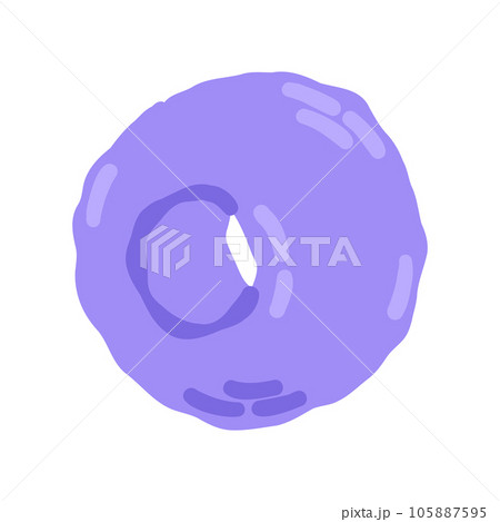 Purple bead for a bracelet 00s, 2000s. Hand drawn flat cartoon element. Vector illustration Purple bead for a bracelet 00s, 2000s. Hand drawn flat cartoon element. Vector illustration 105887595