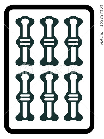 麻雀牌　六索 105887898