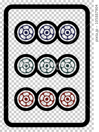 麻雀牌　九筒 105887904