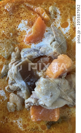 High angle of Cambodian Curry in a portion 105887952