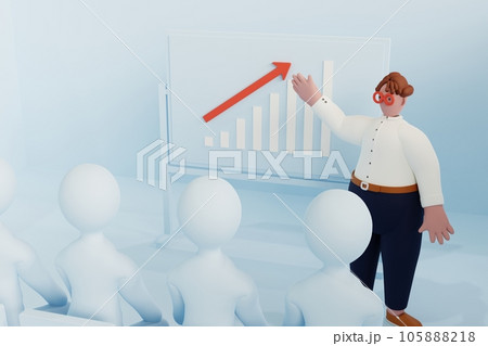 セミナー会場でプレゼンテーションをする男性 105888218