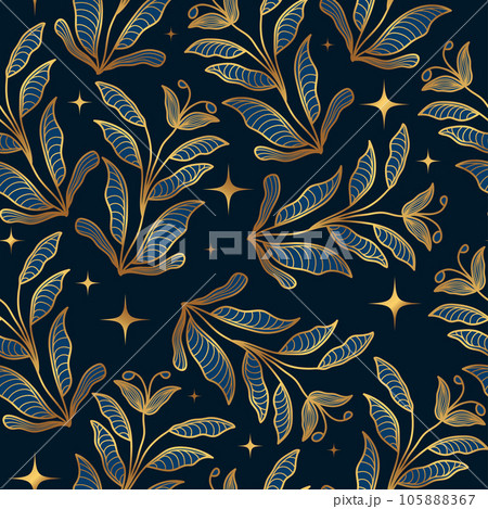 Seamless Floral Pattern Pattern Wrapping Paper Stock Illustration